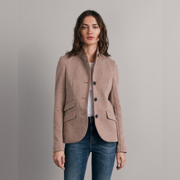 rag & bone Jackets & Blazers - Rag & Bone Slade Geo Cotton Blazer in Brown Geo Classic Fit Cotton Blend Size 6